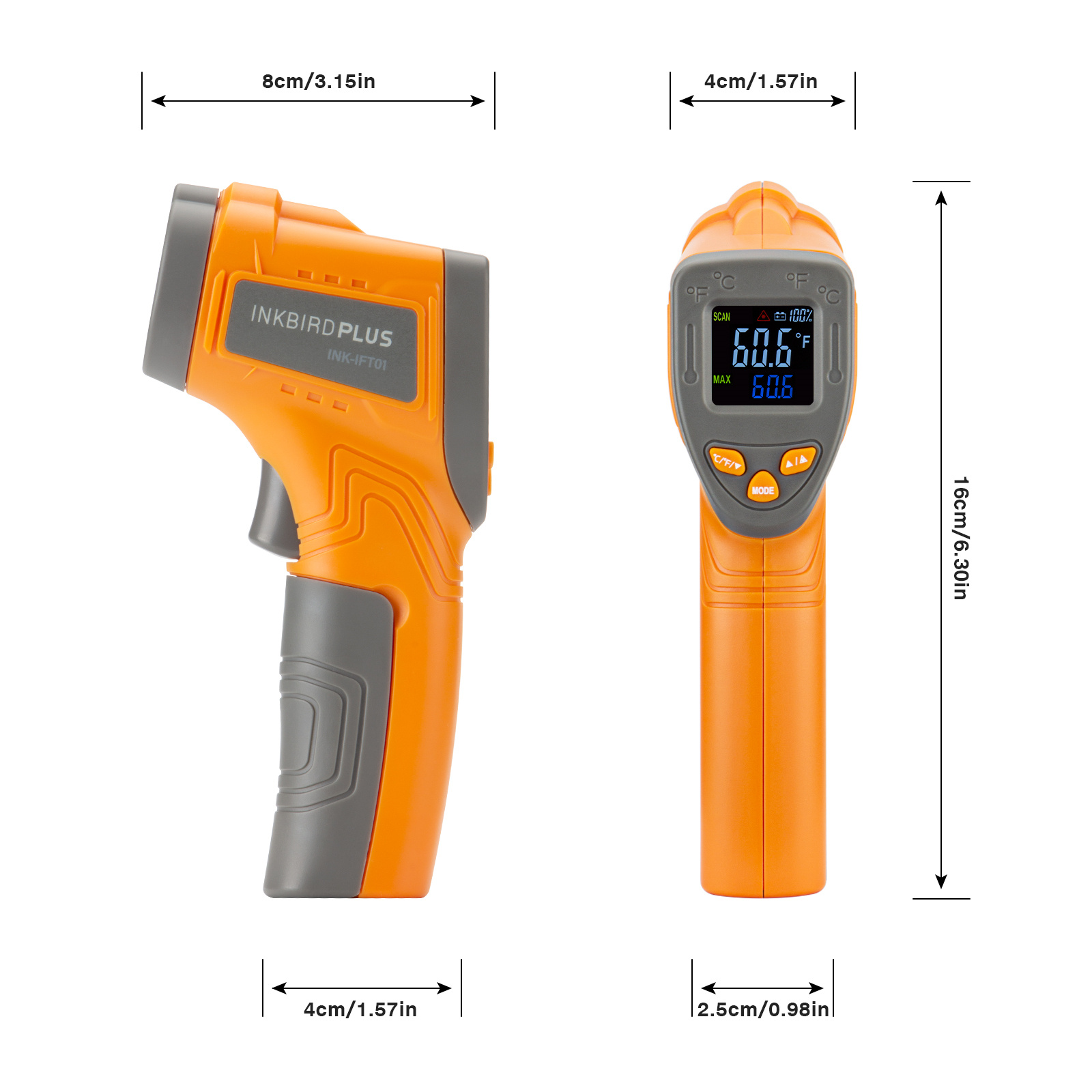 Inkbird Laser Infrared Thermom - Industrial Laser Temperature recension och pris