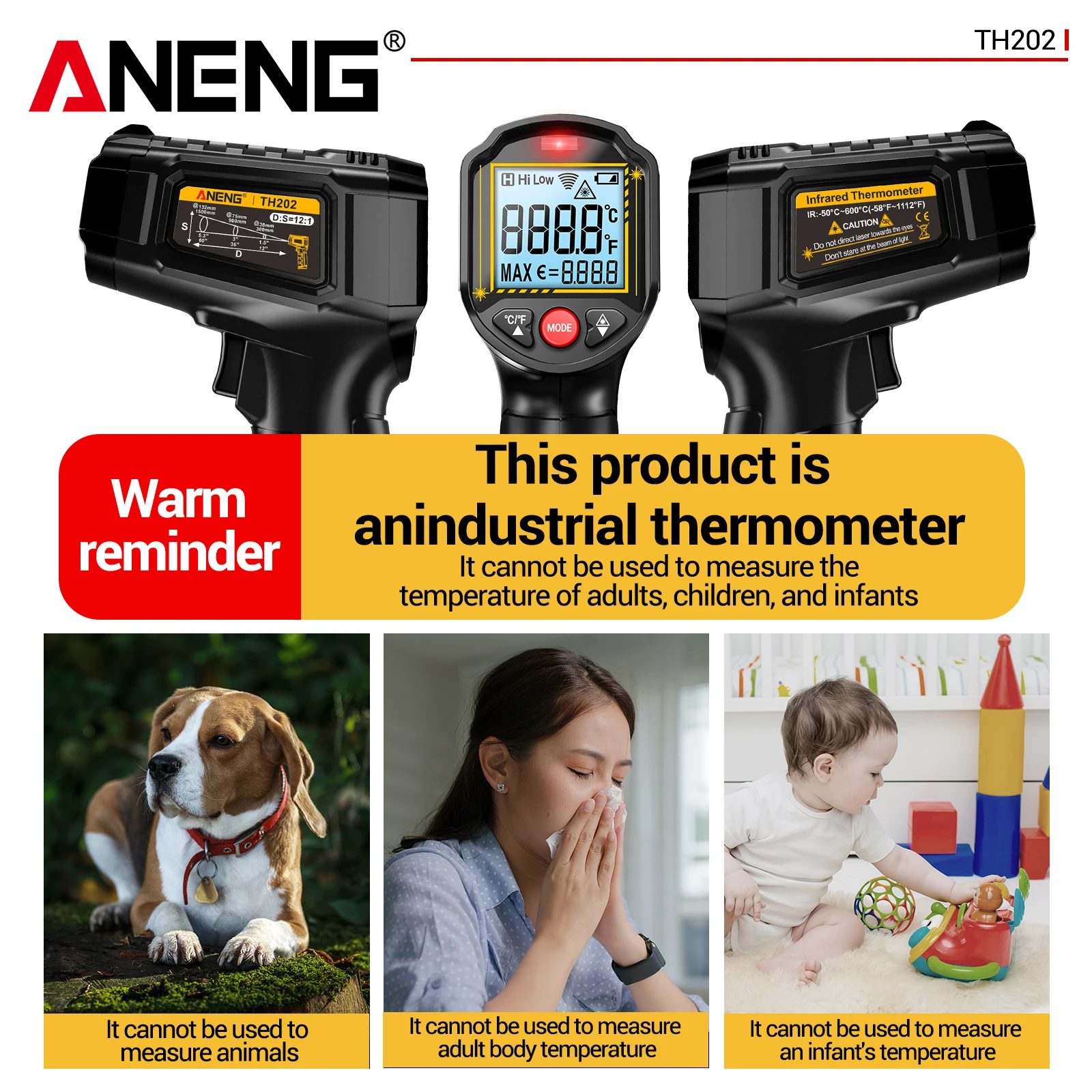 ANENG TH202 laser thermometer  - Industrial Laser Pen recension och pris