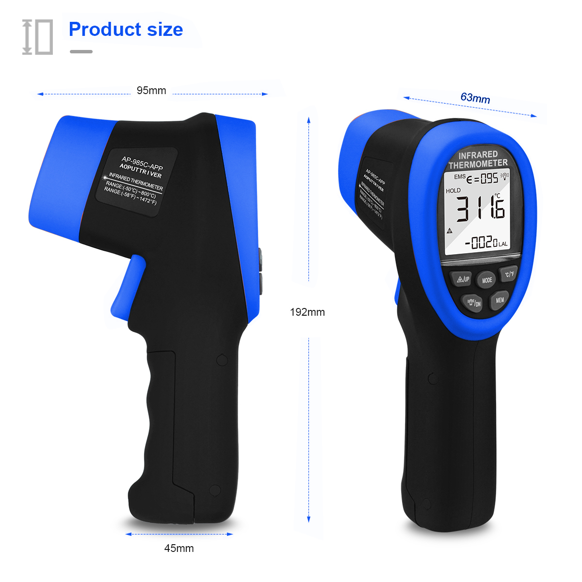 HoldPeak IR Thermometer Gun -5 - Industrial Laser Temperature recension och pris